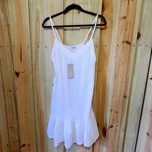NWT White Sleeveless Dress Linen.  Made Italy Bellambra